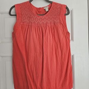 J. Crew Coral Embroidered Blouse